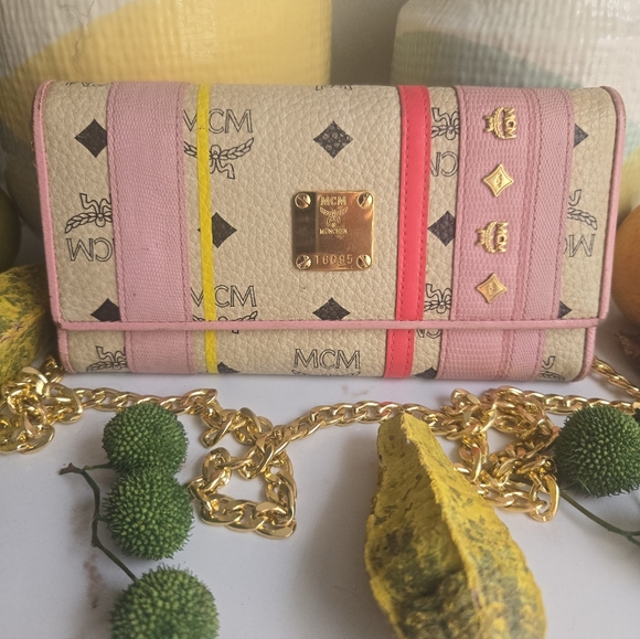 MCM Handbags - MCM Large Visetos Trifold Continental Wallet With Detachable Unbranded Chain